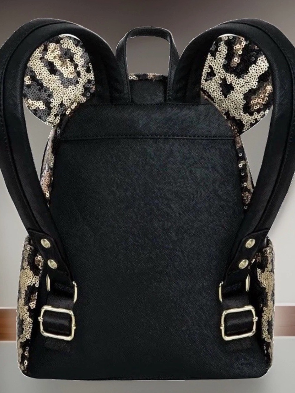 NEW Disney Parks Loungefly Animal Kingdom Leopard Print Sequin Mini Backpack Bag - Picture 2 of 5